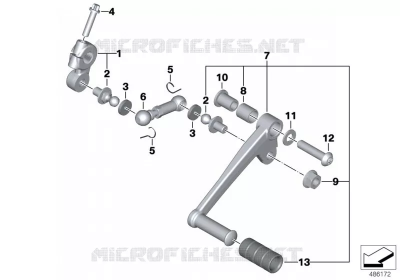 Pcs de cde de vts exterieures/levier BMW Motorrad BMW Motorrad F 800 2013 K7x  K73 (0B04, 0B14)