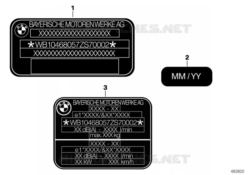 Plaque signalétique BMW Motorrad BMW Motorrad F 700 2014 K7x  K70 (0B06, 0B16)