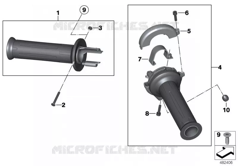 Poignée de guidon chauffée BMW Motorrad BMW Motorrad F 800 2006 K7x  K72 (0219,0229)