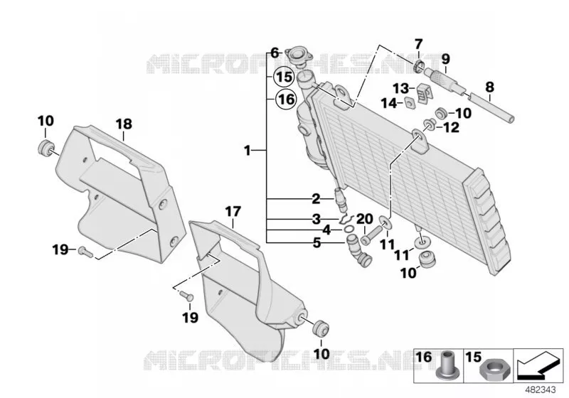 Radiateur du liquide de refroidissement BMW Motorrad BMW Motorrad G 650 2010   R13 (0136, 0146)
