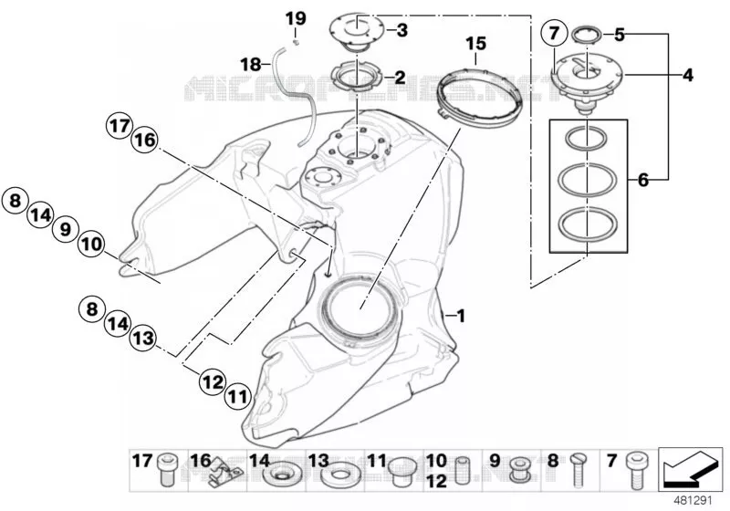 Réservoir de carburant BMW Motorrad BMW Motorrad R 900 2005 K2x  K26 (0367,0387)