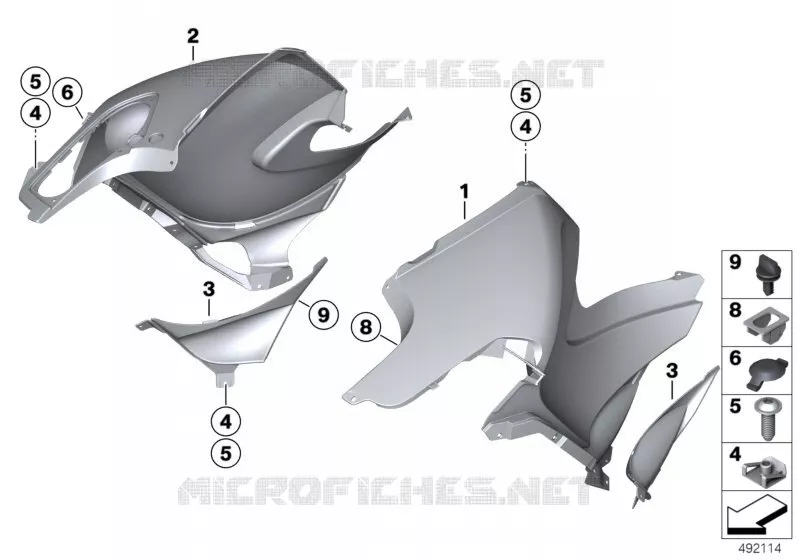 Revêtement latéral arrière BMW Motorrad BMW Motorrad R 900 2005 K2x  K26 (0367,0387)