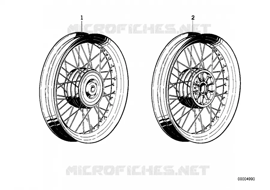 Roue à rayons BMW Motorrad BMW Motorrad Classic R 45 1978 Boxer (78-85)  R45