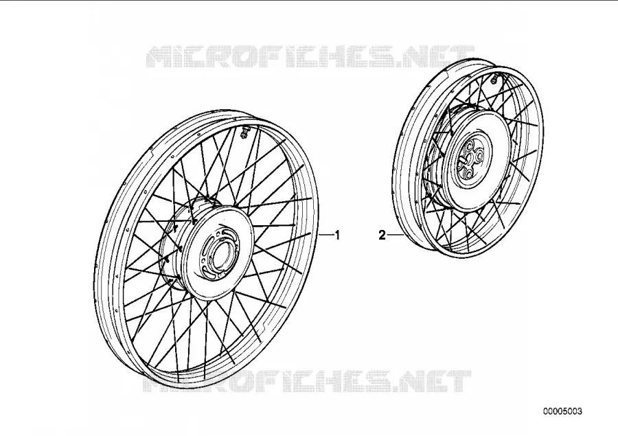 Roue à rayons BMW Motorrad BMW Motorrad Classic R 80 1987 2V (87-90)  R80