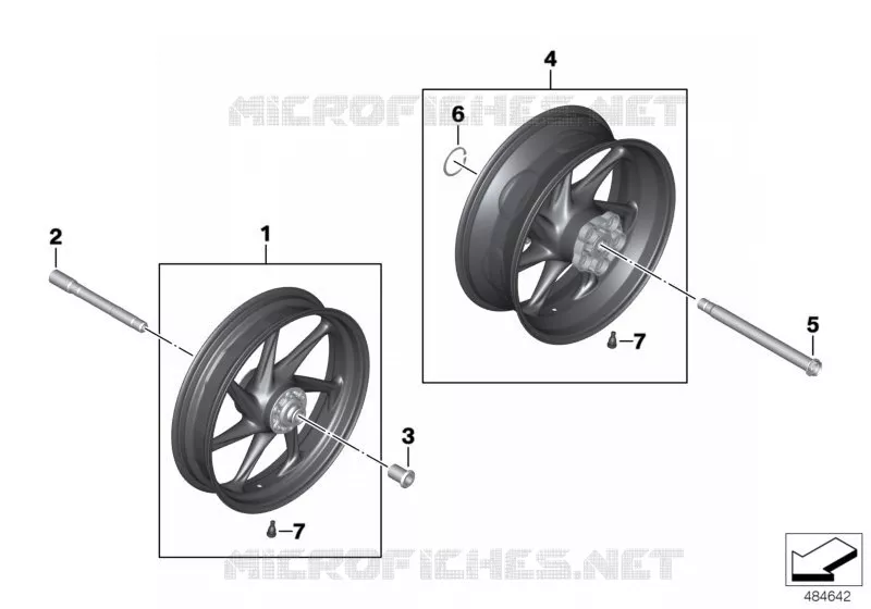 Roues avec roulements BMW Motorrad BMW Motorrad HP4 2017   K60 (0E31, 0E33)