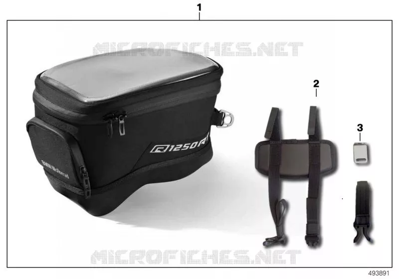 Sacoche de réservoir BMW Motorrad BMW Motorrad R 1250 2017 K5x  K52 (0J61, 0J63)