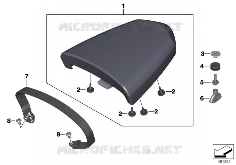 Selle passager BMW Motorrad BMW Motorrad R nineT 2015   K22 (0J11, 0J13)