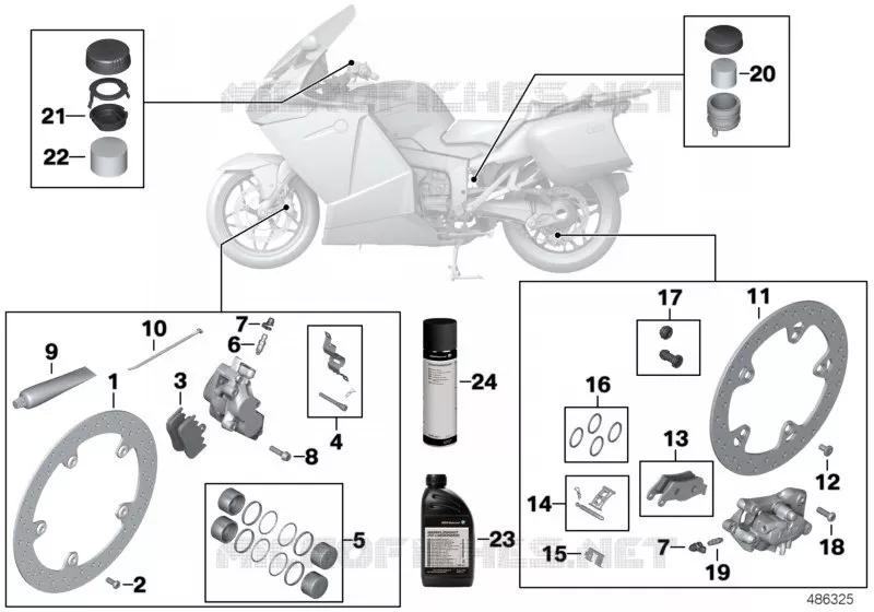 Service freins BMW Motorrad BMW Motorrad K 1300 2007 K4x 4 cyl.  K44 (0538,0539)