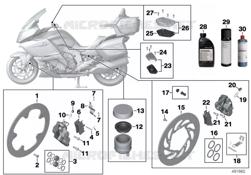 Service freins BMW Motorrad BMW Motorrad K 1600 2015 6 cyl.  K48 (0F02, 0F12)