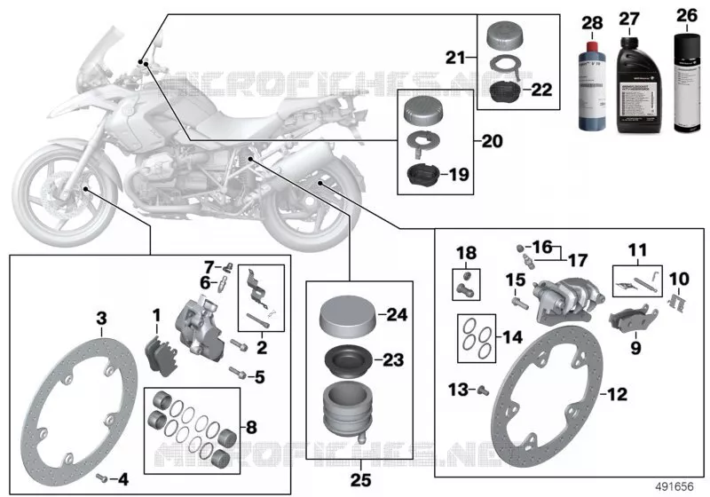 Service freins BMW Motorrad BMW Motorrad R 1200 2008 K2x  K25 (0450,0460)