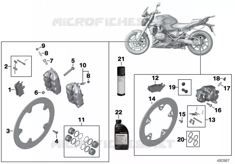Service freins BMW Motorrad BMW Motorrad R 1250 2018   K54 (0J81, 0J83)