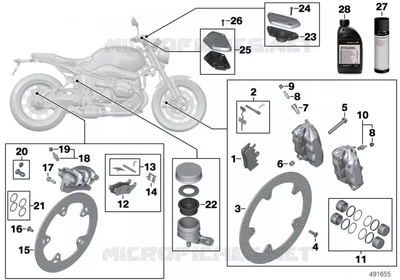 Service freins BMW Motorrad BMW Motorrad R nineT 2015 16  K21 (0J01, 0J03)