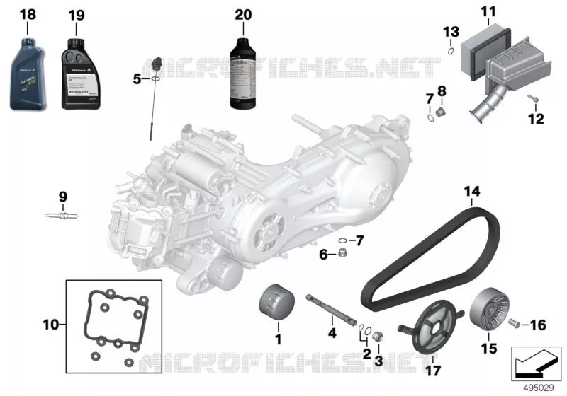 Service huile moteur / inspection BMW Motorrad BMW Motorrad C 400 2018   K08 (0C06, 0C16)