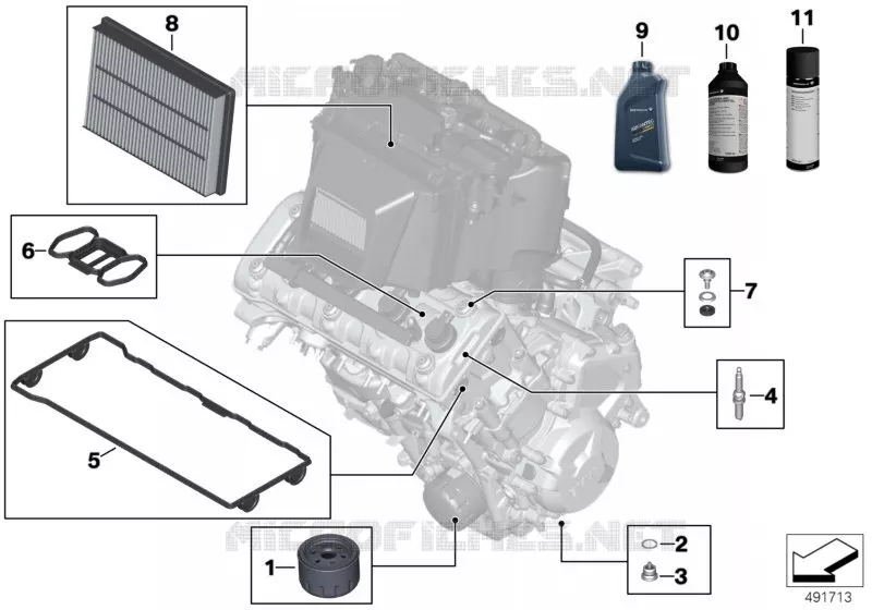 Service huile moteur / inspection BMW Motorrad BMW Motorrad S 1000 2010   K46 (0524,0534)