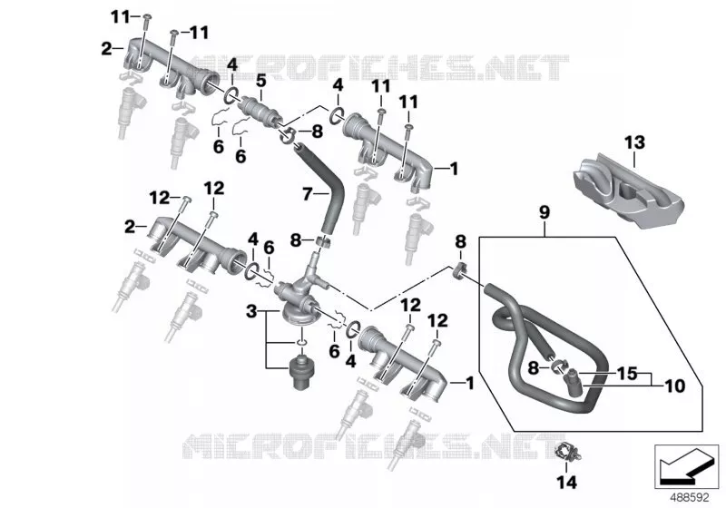 Soupapes/conduite de dispositif dinject BMW Motorrad BMW Motorrad S 1000 2010   K46 (0524,0534)