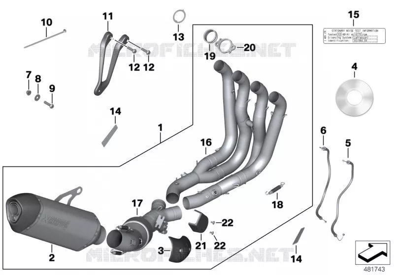 Système déchappement HP titane BMW Motorrad BMW Motorrad S 1000 2013   K47 (0D02, 0D12)