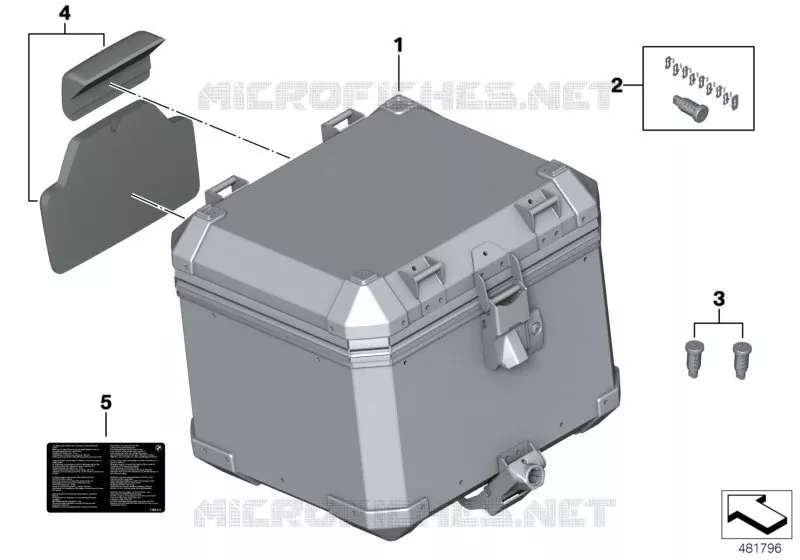 Topcase en aluminium BMW Motorrad BMW Motorrad F 850 2016   K81 (0B09, 0B19)