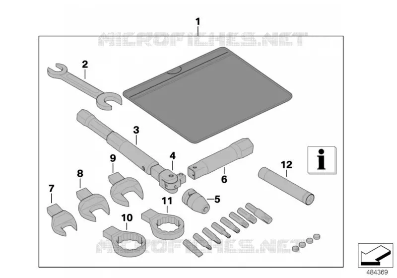Trousse à outils set service BMW Motorrad BMW Motorrad K 1300 2007 K4x 4 cyl.  K43 (0518,0519)