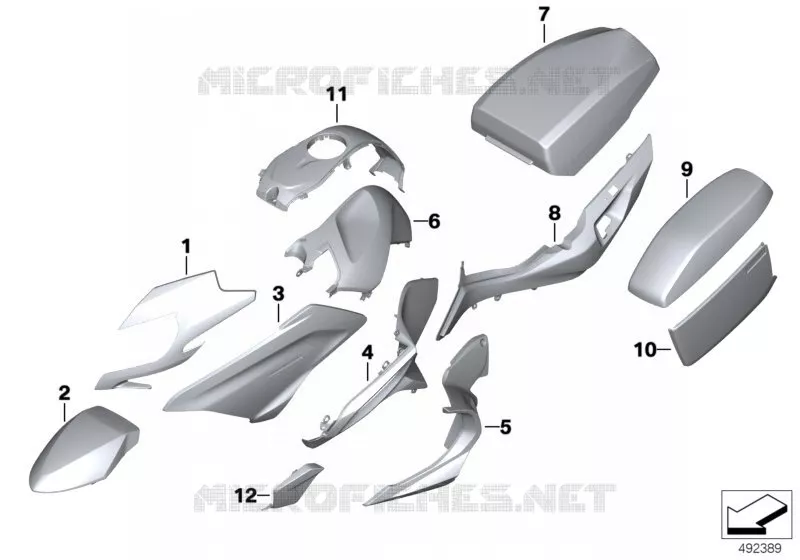 pièces peintes U751 alpin-weiss BMW Motorrad BMW Motorrad R 1250 2017 K5x  K52 (0J61, 0J63)