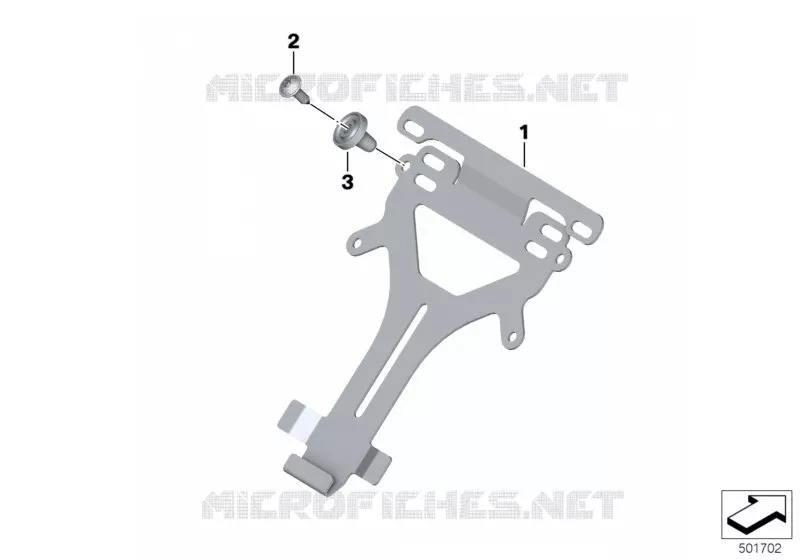 Adaptateur de plaque dimmatricul. BMW Motorrad BMW Motorrad K 1600 2015 6 cyl.  K48 (0F02, 0F12)
