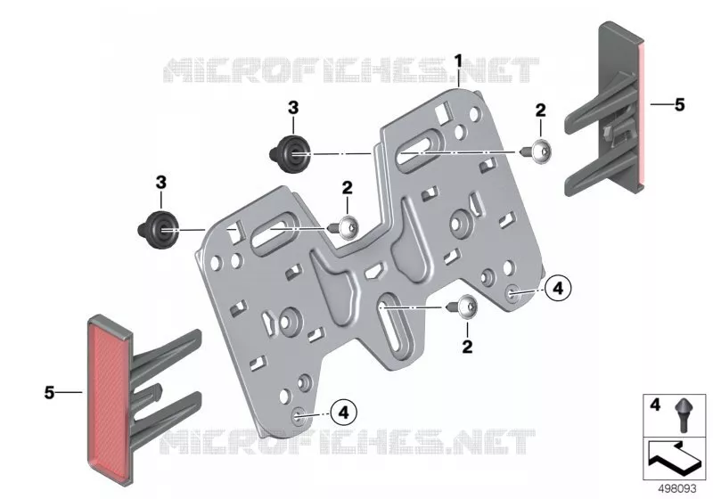 Adaptateur de plaque dimmatricul. BMW Motorrad BMW Motorrad R 1250 2017   K53 (0J71, 0J73)