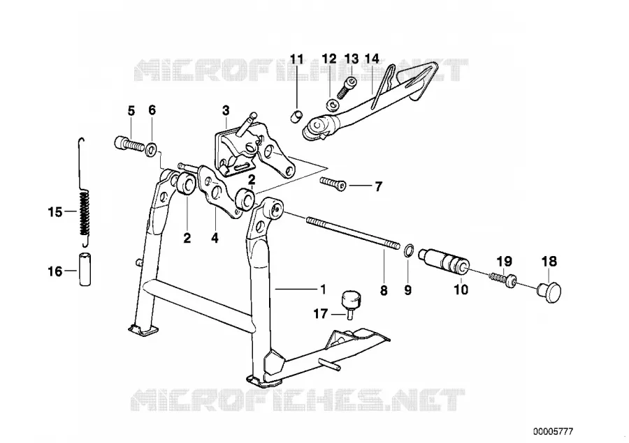 Bequille centrale-bequille laterale BMW Motorrad BMW Motorrad R 1100 1994 4V  259 (0413,0418)