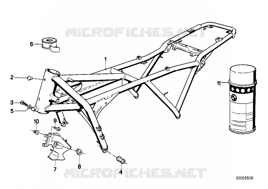 Cadre BMW Motorrad BMW Motorrad Classic K1 1988 4 cyl. 4 soup.  K589 (0525,0535)