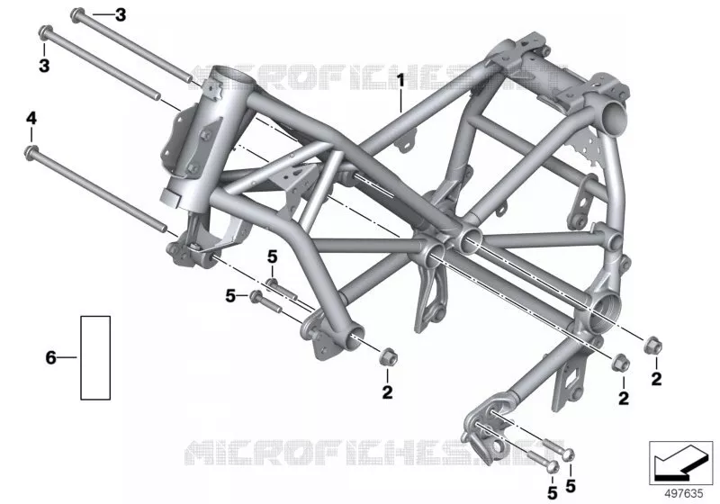 Cadre avant BMW Motorrad BMW Motorrad R 1200 2013 K5x  K53 (0A04, 0A14)