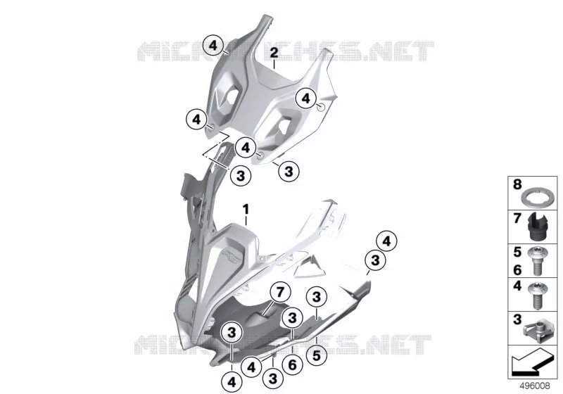 Carénage central BMW Motorrad BMW Motorrad R 1250 2018   K54 (0J81, 0J83)
