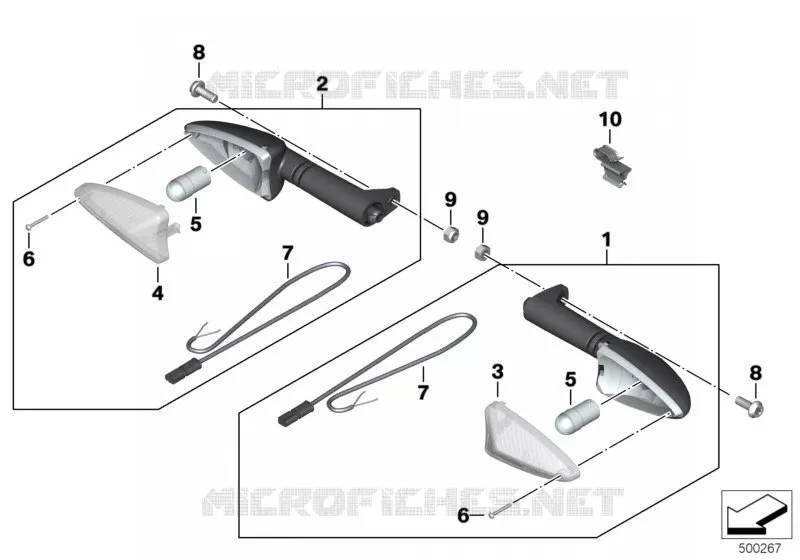 Clignotants avant BMW Motorrad BMW Motorrad R 1200 2011 K5x  K50 (0A01, 0A11)