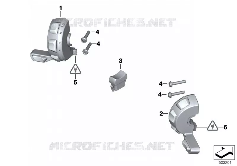 Commutateur additionnel véhicule spécial BMW Motorrad BMW Motorrad R 1200 2013 K5x  K52 (0A03, 0A13)