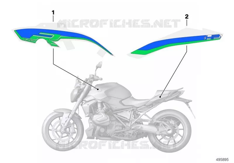 Etiquette adhésive BMW Motorrad BMW Motorrad R 1250 2017   K53 (0J71, 0J73)