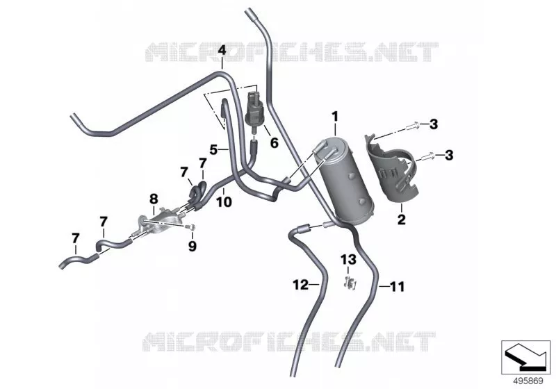 Filtre a charbon act./aeration carburant BMW Motorrad BMW Motorrad S 1000 2018   K67 (0E21, 0E23)