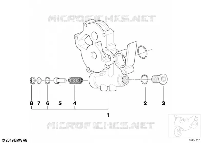 Flasque intermédiaire de POMPE A HUILE BMW Motorrad BMW Motorrad K 1200 2002 4 cyl. 4 soup.  K41 (0548,0558)