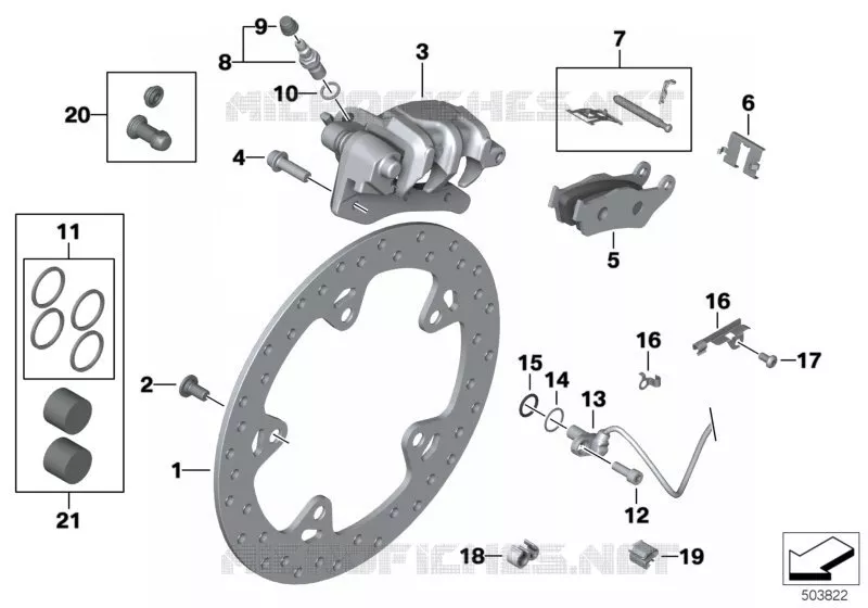 Frein de roue arrière BMW Motorrad BMW Motorrad R 1200 2006 K2x  K25 (0303,0313)