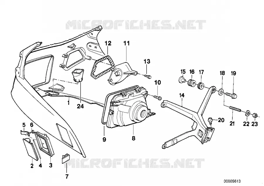 Habillage dessus/phare BMW Motorrad BMW Motorrad Classic K 100 1986 4 cyl. 2 soup.  K589 (0506,0516)