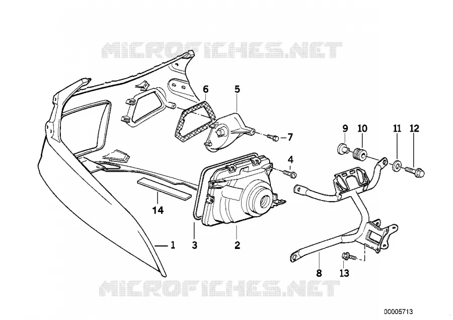 Habillage dessus/phare BMW Motorrad BMW Motorrad K 1100 1989 4 cyl. 4 soup.  K589 (0526, 0536)