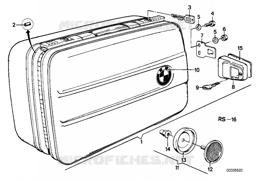Jeu de coffre de motocyclette BMW Motorrad BMW Motorrad Classic R 60 1976 2V (76-85)  R60