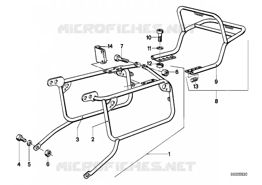Jeu de support de coffre BMW Motorrad BMW Motorrad Classic R 75 1975 Boxer (69-76)  R75