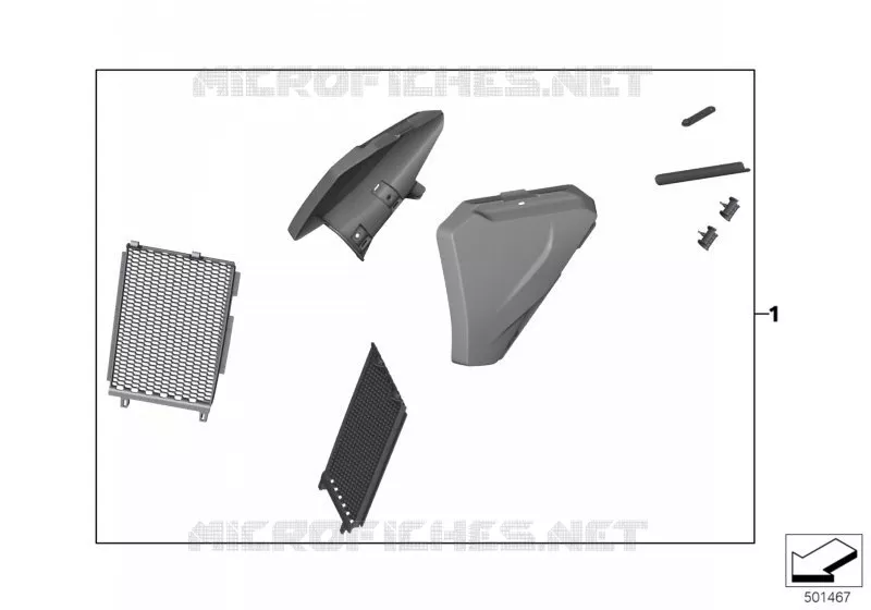 Kit prot.pare-projections antigravillon BMW Motorrad BMW Motorrad R 1200 2015 K5x  K50 (0A51, 0A61)