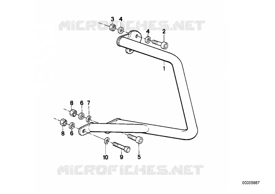 Pieces detrier de protection arriere BMW Motorrad BMW Motorrad Classic R 100 1986 2V (87-95)  R100