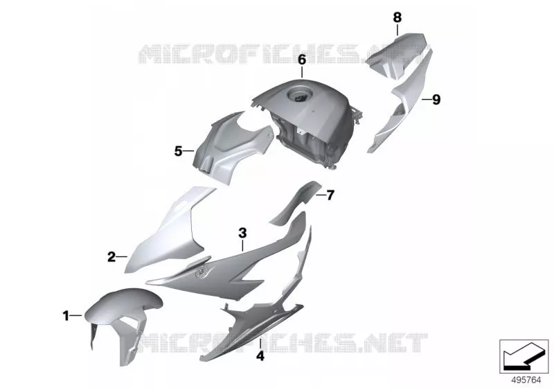 Pièces peintes WN2W Hockenheim argent BMW Motorrad BMW Motorrad S 1000 2018   K67 (0E21, 0E23)