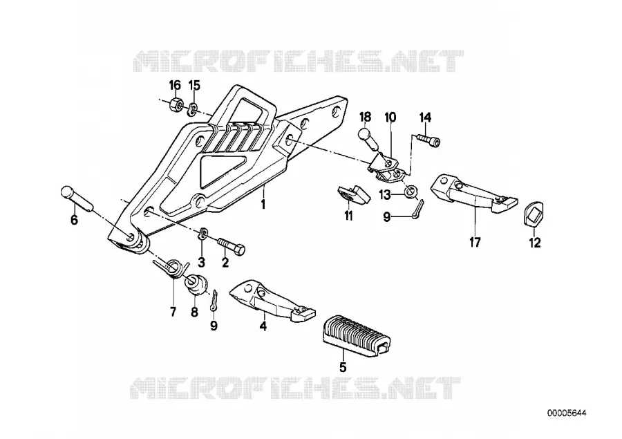 Plaque de repose-pied/repose-pied BMW Motorrad BMW Motorrad Classic K 75 1989 3 cyl.  K569 (0565,0573)