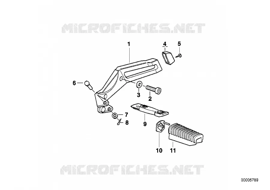 Plaque p.repose-pied/repose-pied arr. BMW Motorrad BMW Motorrad R 850 1996 4V  259 (0403)