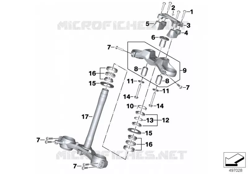 Pontet inférieur / supérieur de fourche BMW Motorrad BMW Motorrad S 1000 2018   K69 (0E41, 0E43)