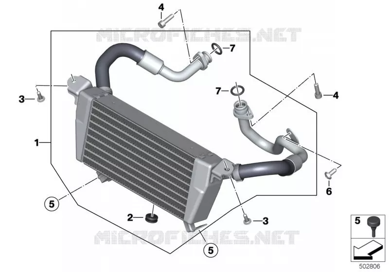Radiateur dhuile BMW Motorrad BMW Motorrad S 1000 2018   K69 (0E41, 0E43)