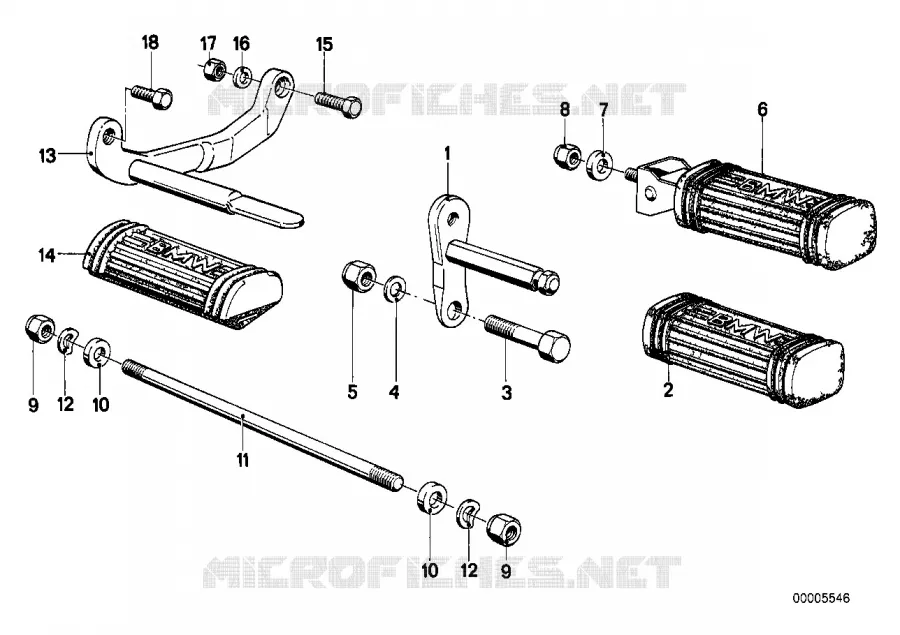 Repose-pied BMW Motorrad BMW Motorrad Classic R 45 1978 Boxer (78-85)  R45