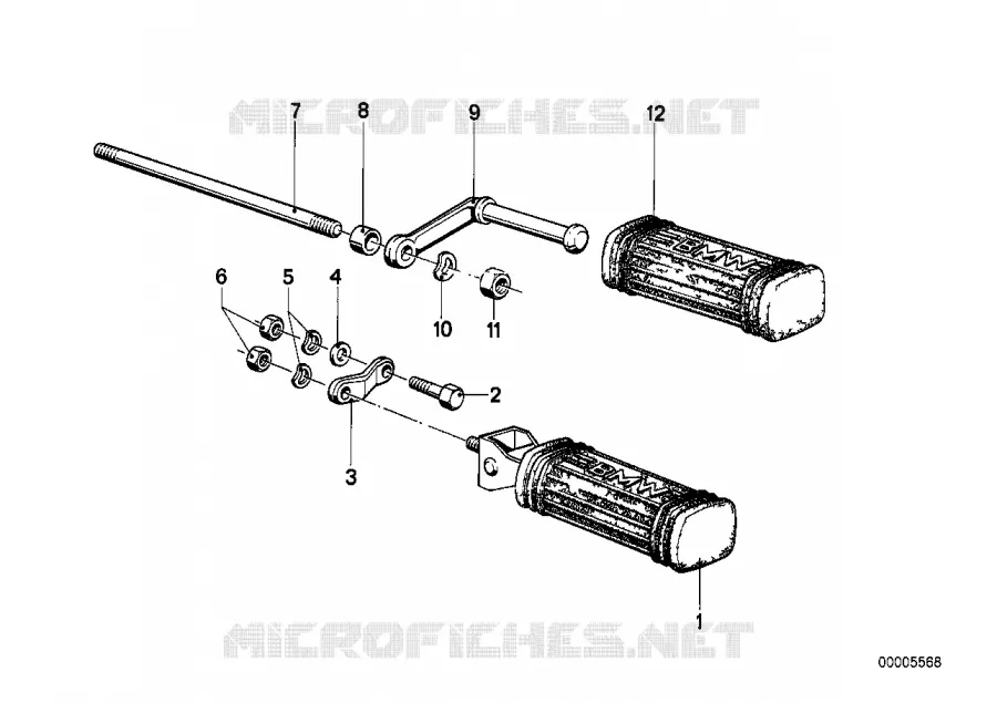 Repose-pied BMW Motorrad BMW Motorrad Classic R 75 1975 Boxer (69-76)  R75