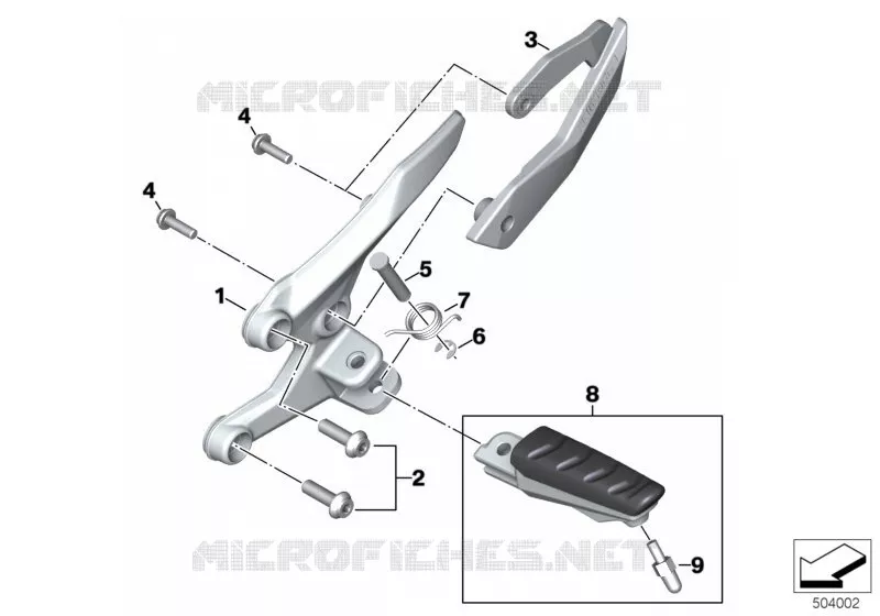 Repose-pied avant BMW Motorrad BMW Motorrad S 1000 2018   K69 (0E41, 0E43)