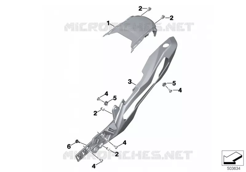 Revetement arriere BMW Motorrad BMW Motorrad S 1000 2018   K69 (0E41, 0E43)
